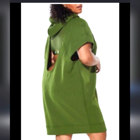 FABLETICS X YITTY Backless Hoodie Sport Dress Cap Sleeve Moss Green - Picture 1 of 10
